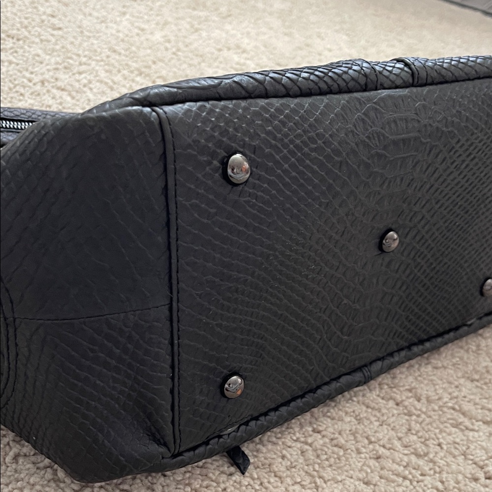 KeriKit London Chic Black Textured Shoulder Bag- fancy diaper bag - Picture 4 of 7